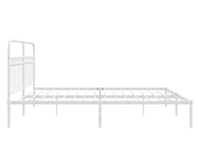 fehér fém ágykeret fejtámlával 193 x 203 cm
