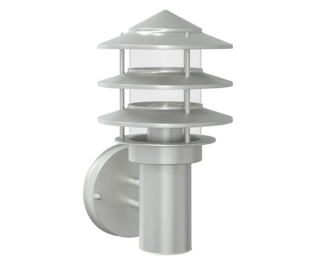 ezüstszínű rozsdamentes acél kültéri falilámpa