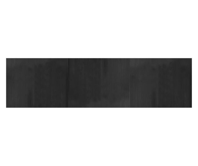 négyszögletű szürke bambusz szőnyeg 80 x 300 cm