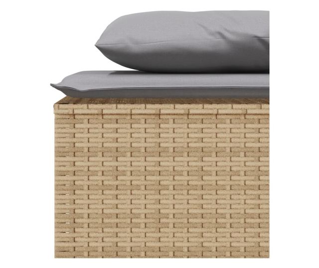 3 részes bézs polyrattan kerti étkezőgarnitúra párnákkal