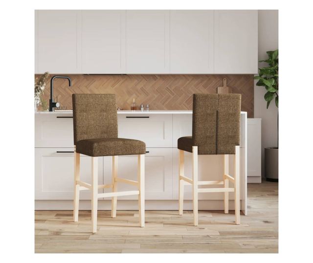 Barski stoli, 2 kosa, masiven les Hevea in blago