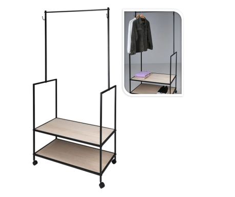 H&S Collection Clothes Rack with 2 Hooks, Metal
