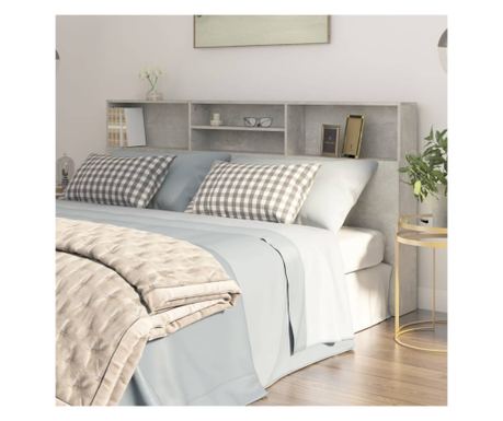 Ormar s pločom, siva beton, 200x19x103,5 cm