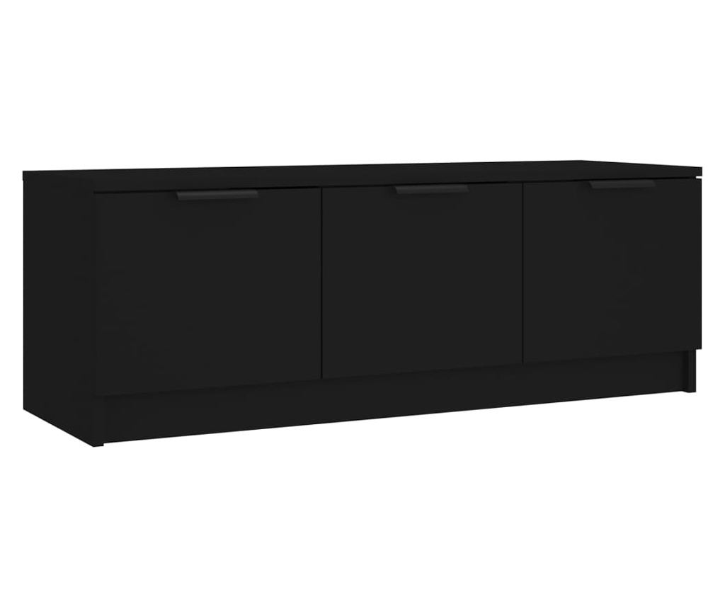 TV komoda, crna, 102x35x36,5 cm, obrađeno drvo - 2