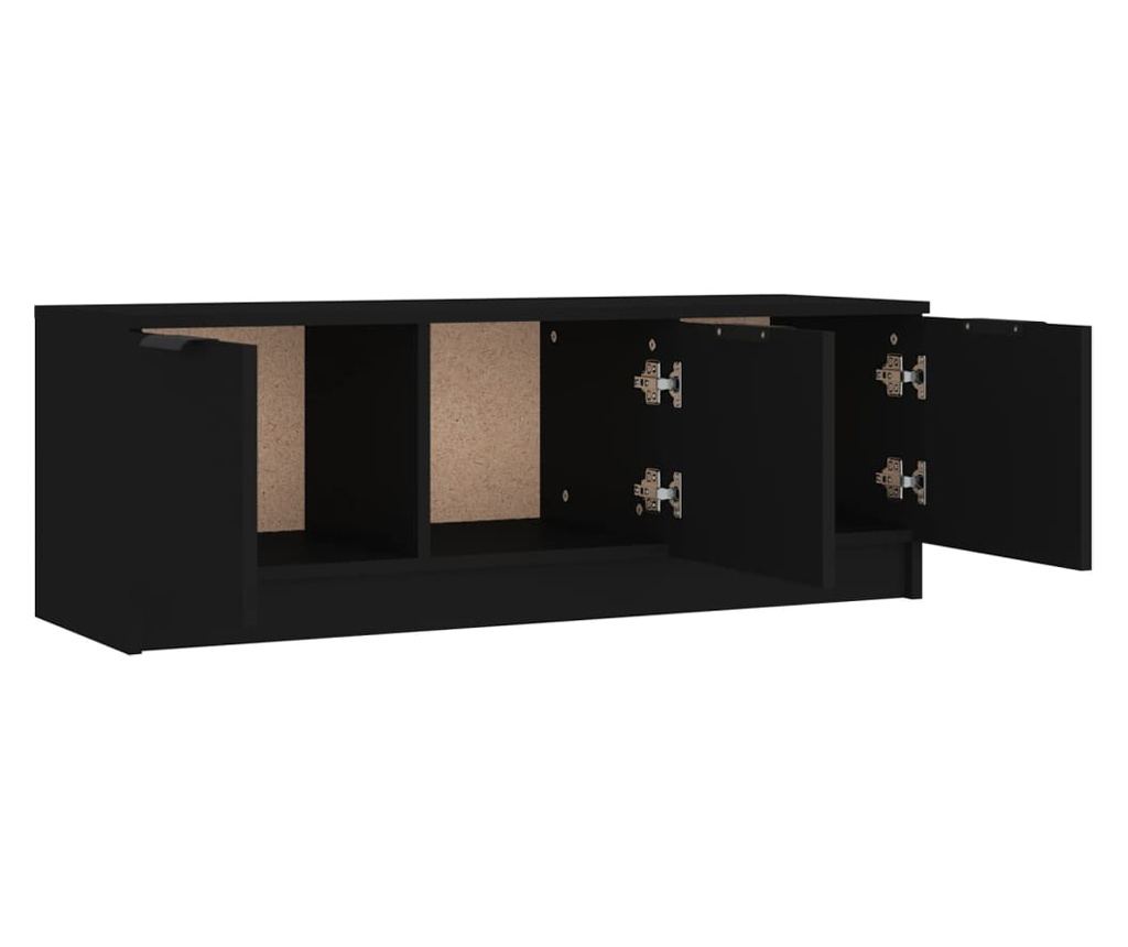 TV komoda, crna, 102x35x36,5 cm, obrađeno drvo - 6