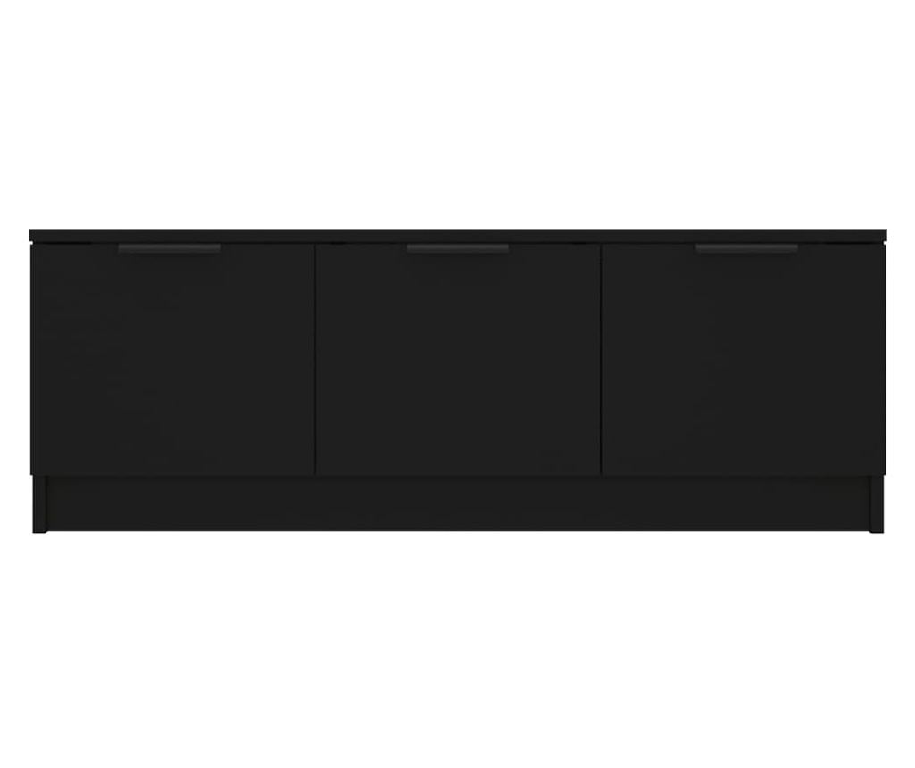 TV komoda, crna, 102x35x36,5 cm, obrađeno drvo - 7