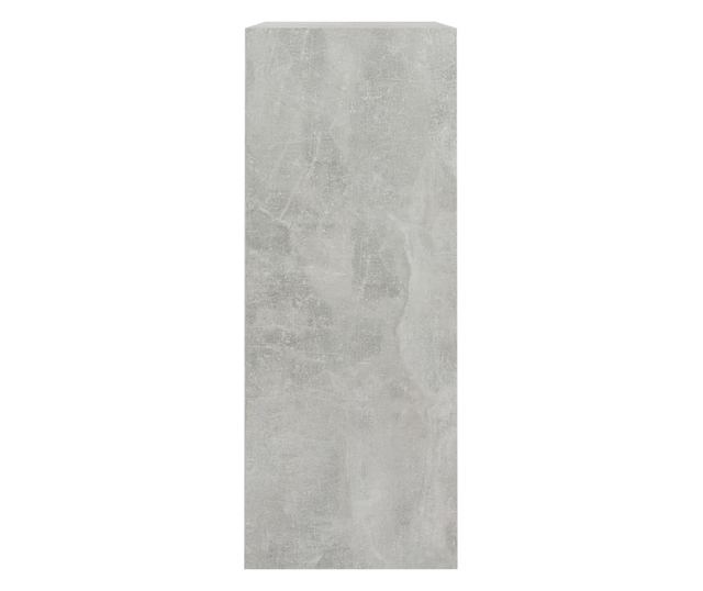 Bibliotecă cu 2 rafturi, gri beton, 80 x 30 x 76,5 cm, PAL