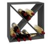 Dulap de vinuri, gri, 62x25x62 cm, lemn masiv de pin