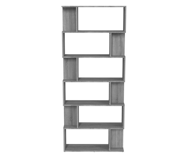 Knyvespolc/Elvlaszt, szrke sonoma, 80x24x192 cm, feldolgozott fa