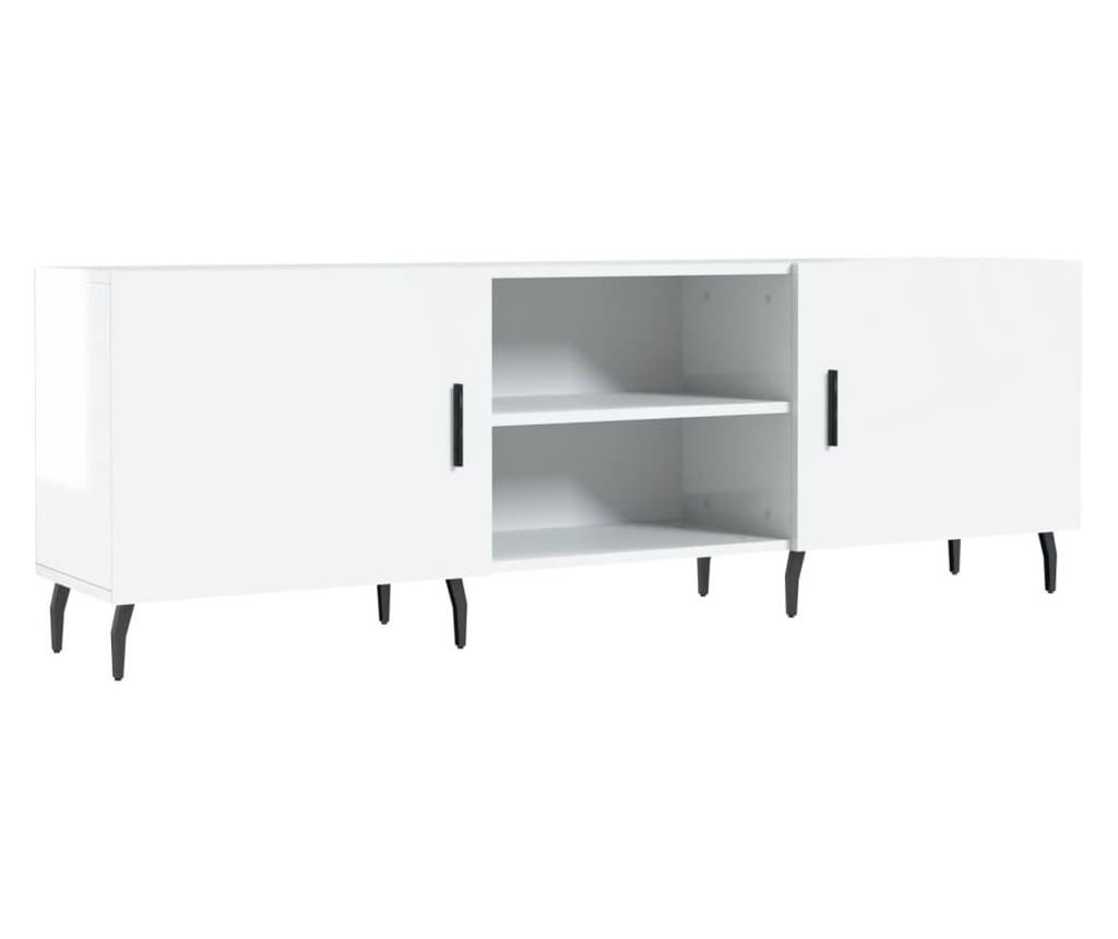 TV stalak, visoki sjaj bijeli, 150x30x50 cm, kompozitno drvo - 2