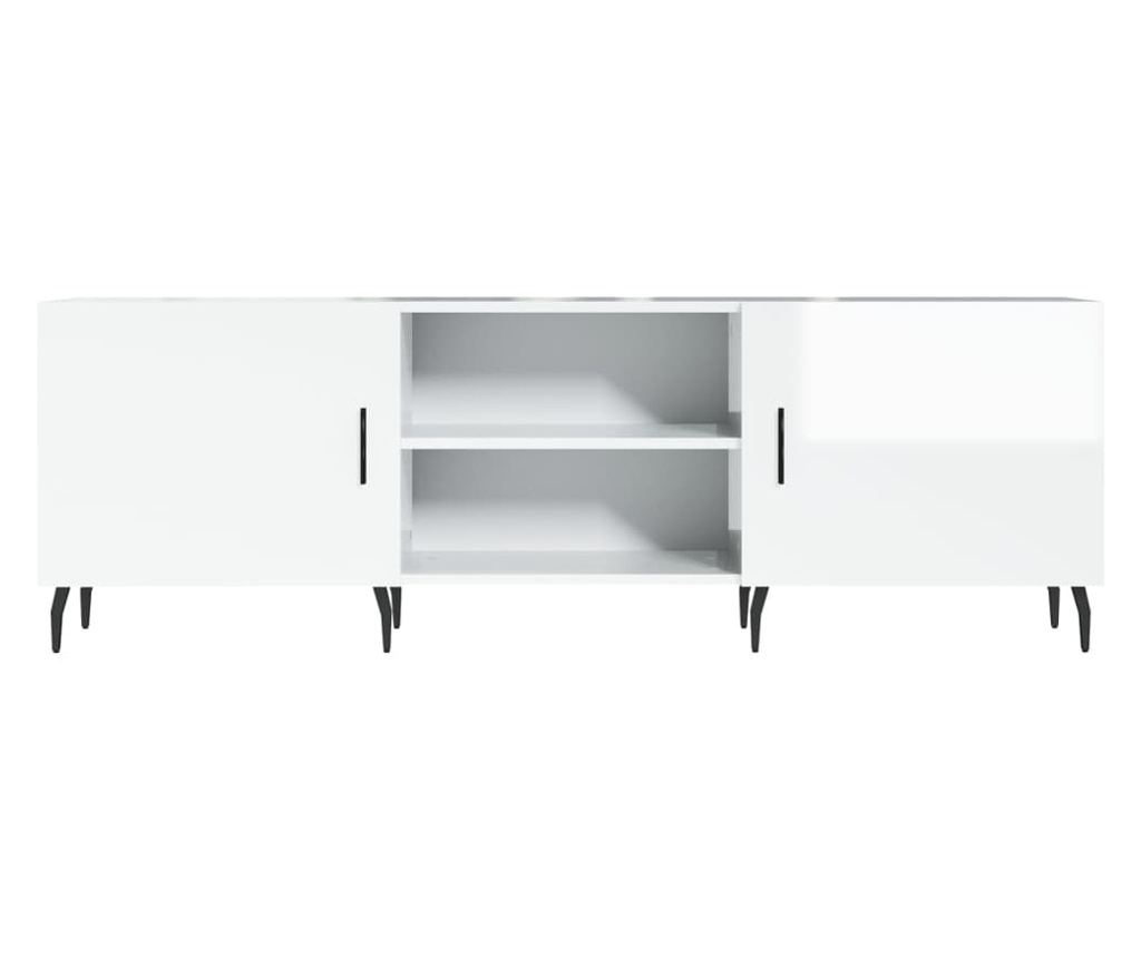 TV stalak, visoki sjaj bijeli, 150x30x50 cm, kompozitno drvo - 5