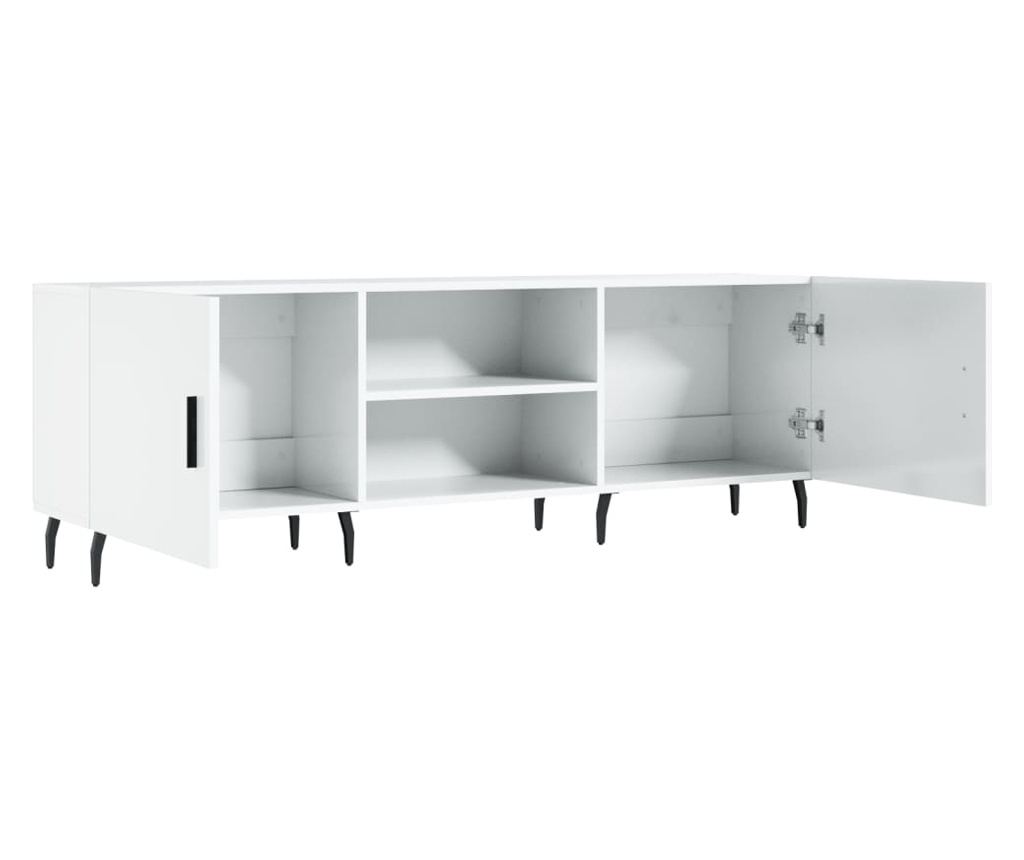 TV stalak, visoki sjaj bijeli, 150x30x50 cm, kompozitno drvo - 6