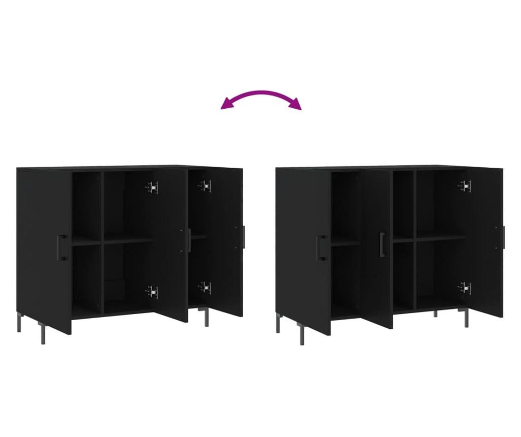 Konzola, crna, 90x34x80 cm, kompozitno drvo - 9