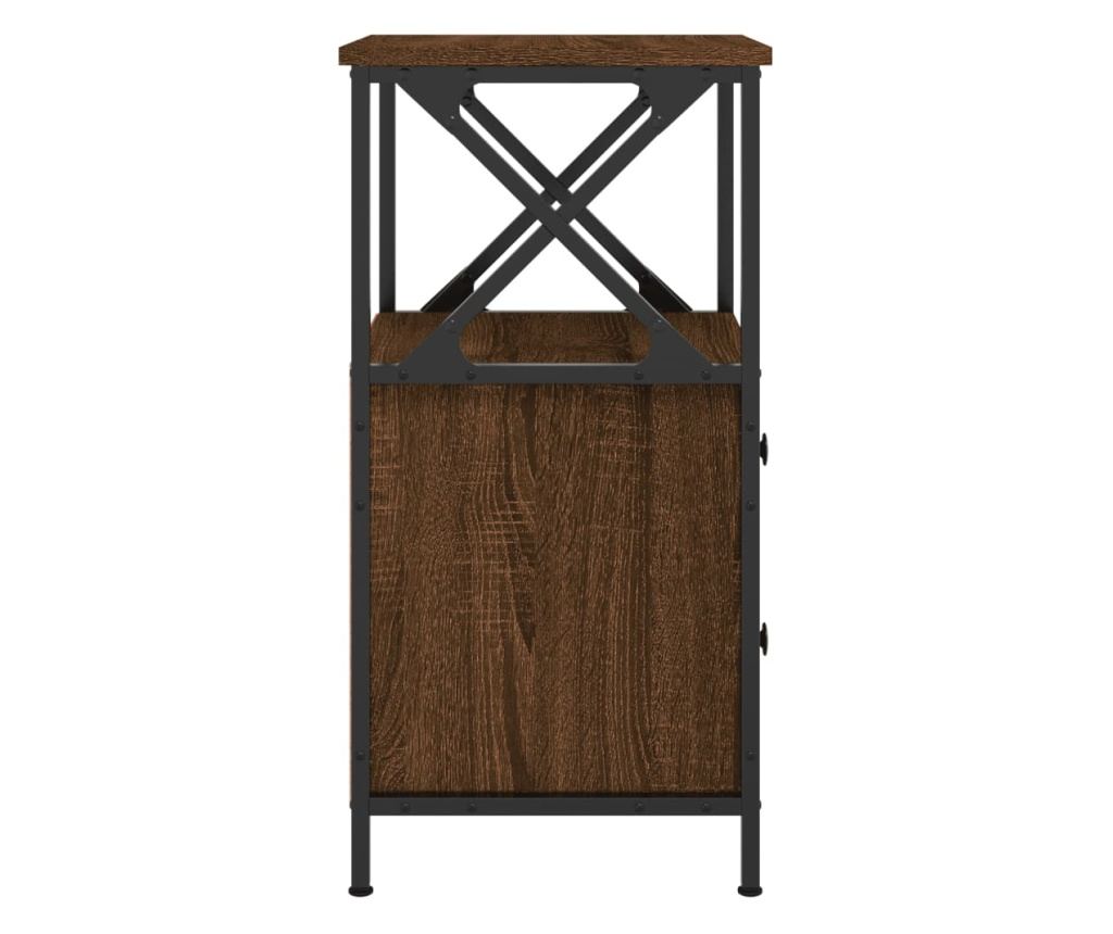 Noćni ormarići, 2 kom, smeđi hrast, 34x35,5x70 cm, konstruirano drvo - 8