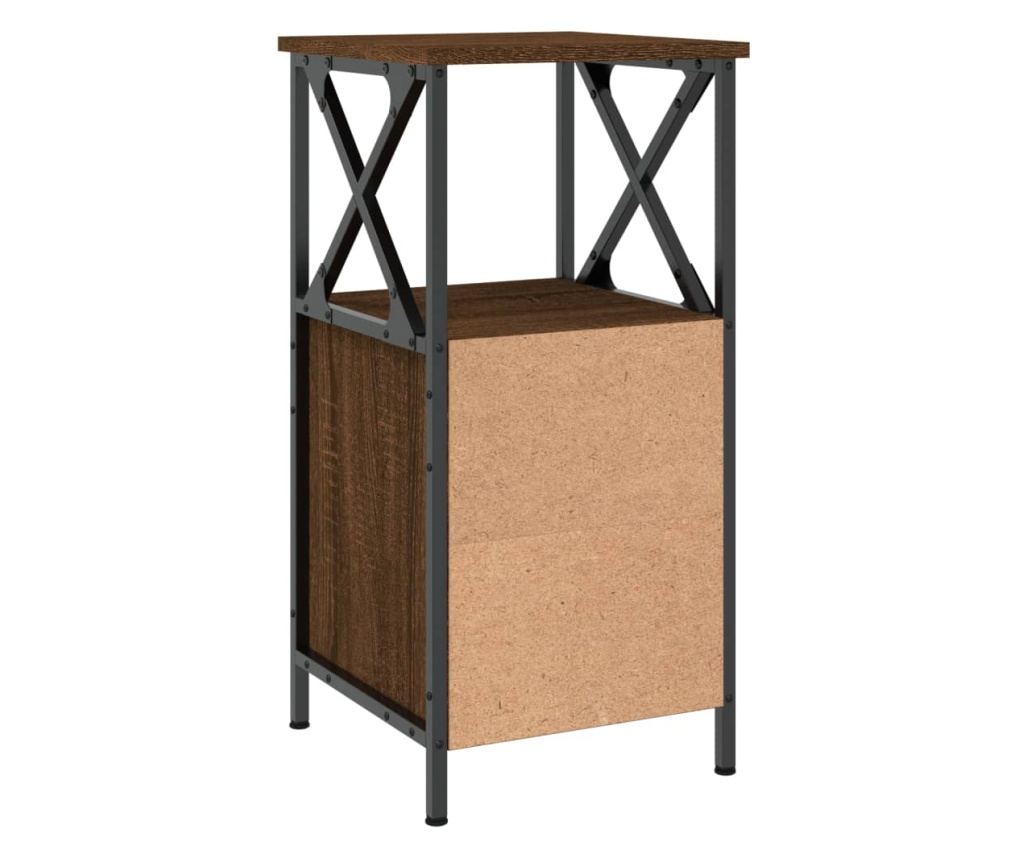 Noćni ormarići, 2 kom, smeđi hrast, 34x35,5x70 cm, konstruirano drvo - 9