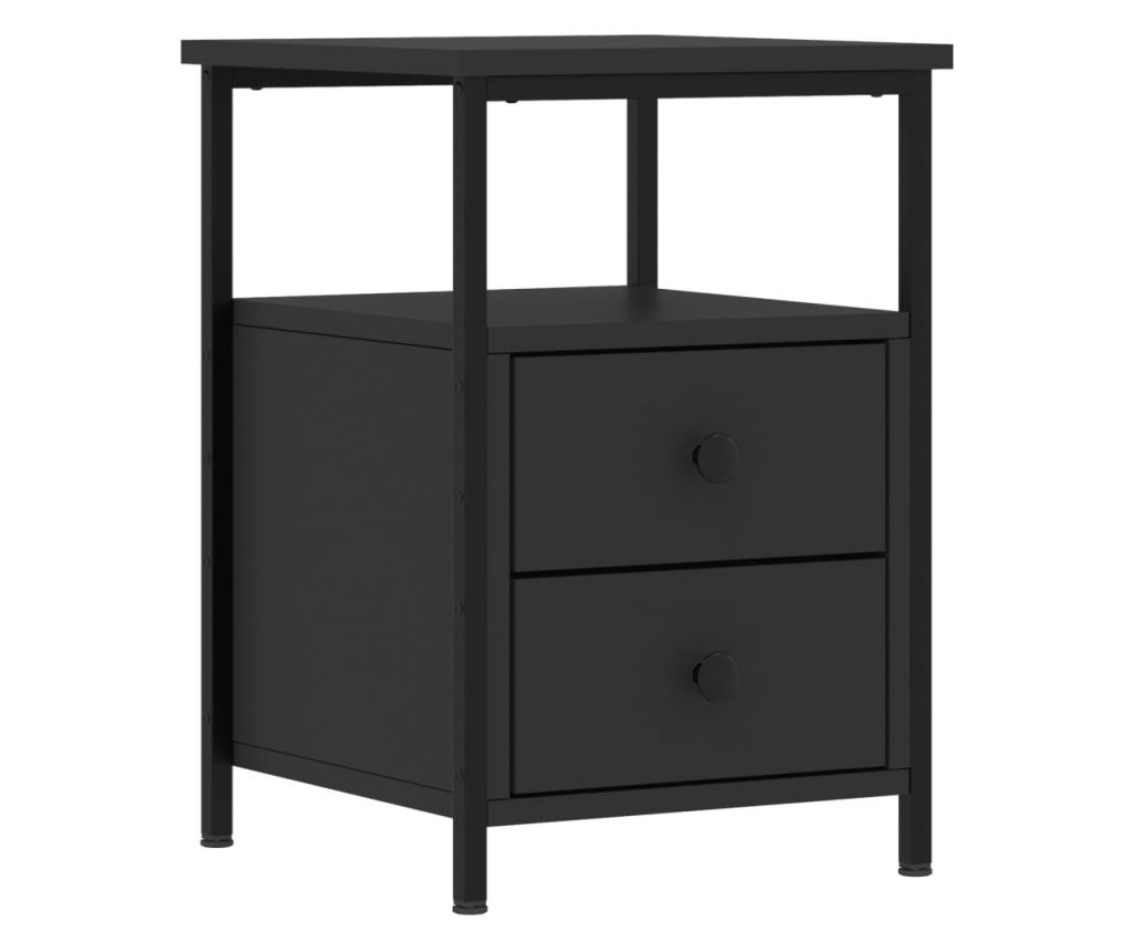 Noćni ormarići, 2 kom., crna, 34x35,5x50 cm, kompozitno drvo - 5