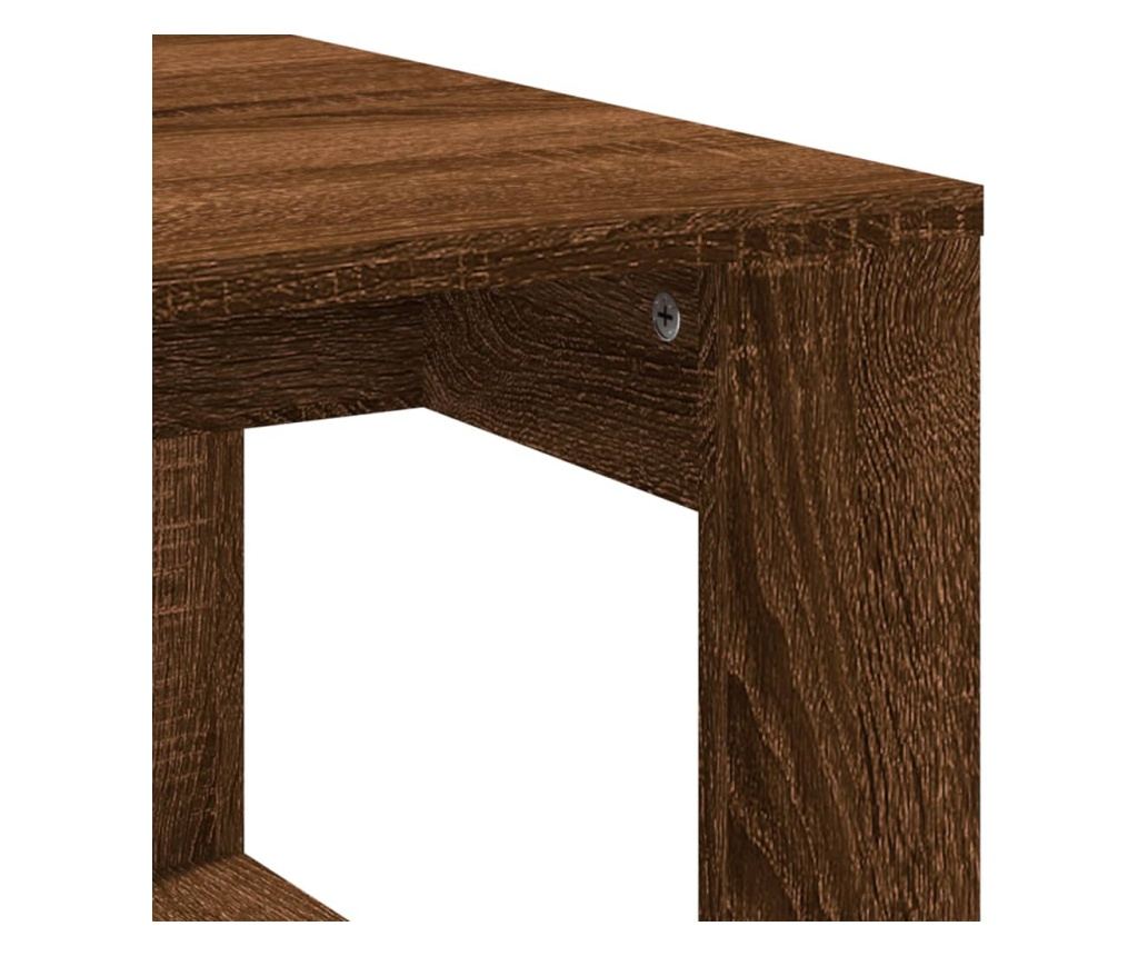 Klub stol, smeđi hrast, 102x50x35 cm, konstruirano drvo - 7