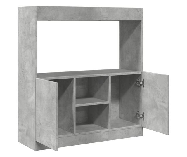 betonszürke szerelt fa magasszekrény 92 x 33 x 100 cm