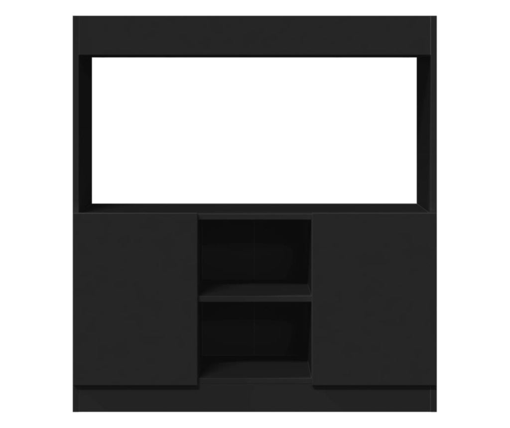 fekete szerelt fa magasszekrény 92 x 33 x 100 cm - 5