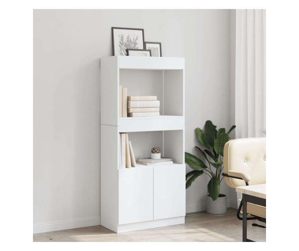 fehér szerelt fa magasszekrény 63 x 33 x 140 cm - 4