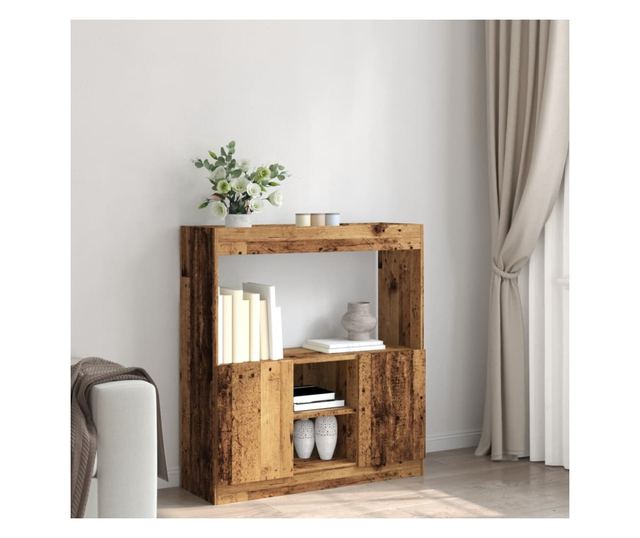 antik fa színű szerelt fa magasszekrény 92 x 33 x 100 cm