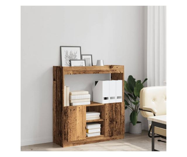 antik fa színű szerelt fa magasszekrény 92 x 33 x 100 cm