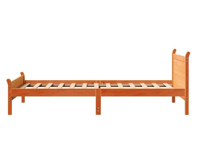 viaszbarna tömör fenyőfa ágy matrac nélkül 90 x 190 cm