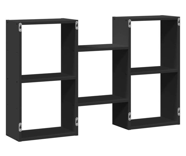 fekete szerelt fa fali polc 96 x 18 x 60 cm