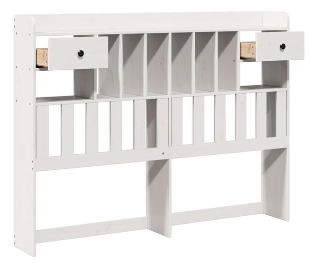 fehér tömör fenyőfa fejtámla tárolóval 160 cm