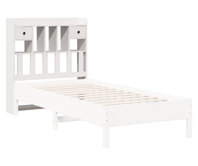 fehér tömör fenyőfa fejtámla tárolóval 75 cm