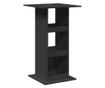 fekete szerelt fa bárasztal tárolóval 60 x 60 x 102 cm
