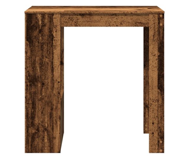 antik fa színű szerelt fa bárasztal tárolókkal 102x50x103,5 cm