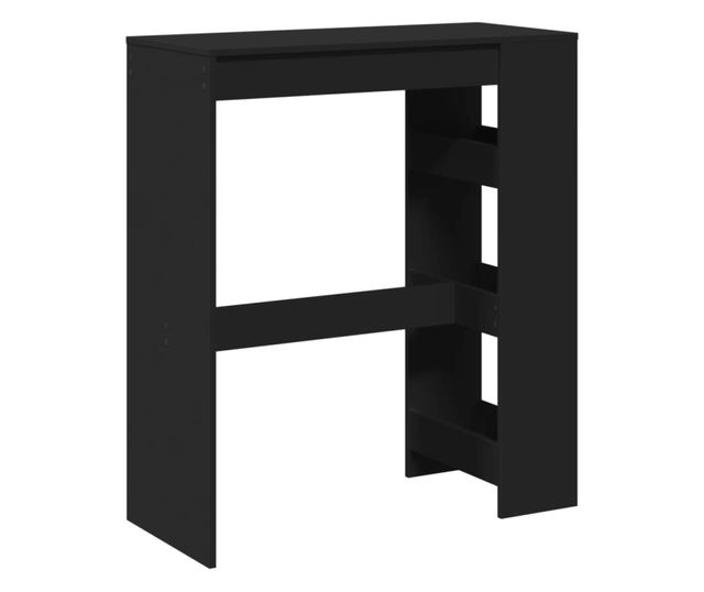 fekete szerelt fa tárolórekeszes bárasztal 90 x 40 x 103,5 cm
