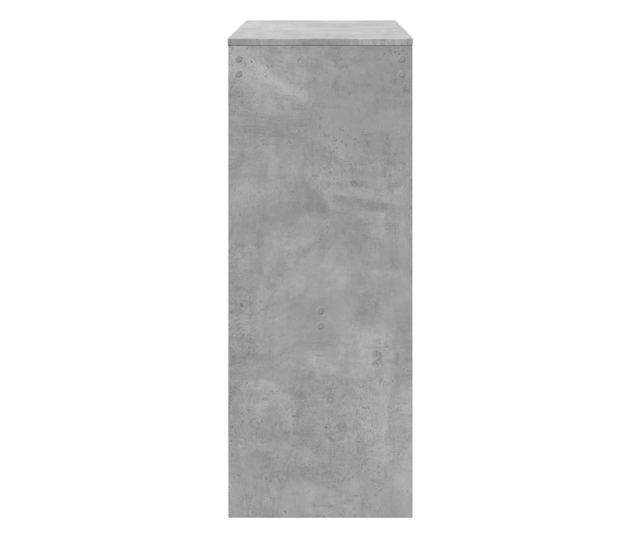 betonszürke szerelt fa tárolórekeszes bárasztal 90x40x103,5 cm