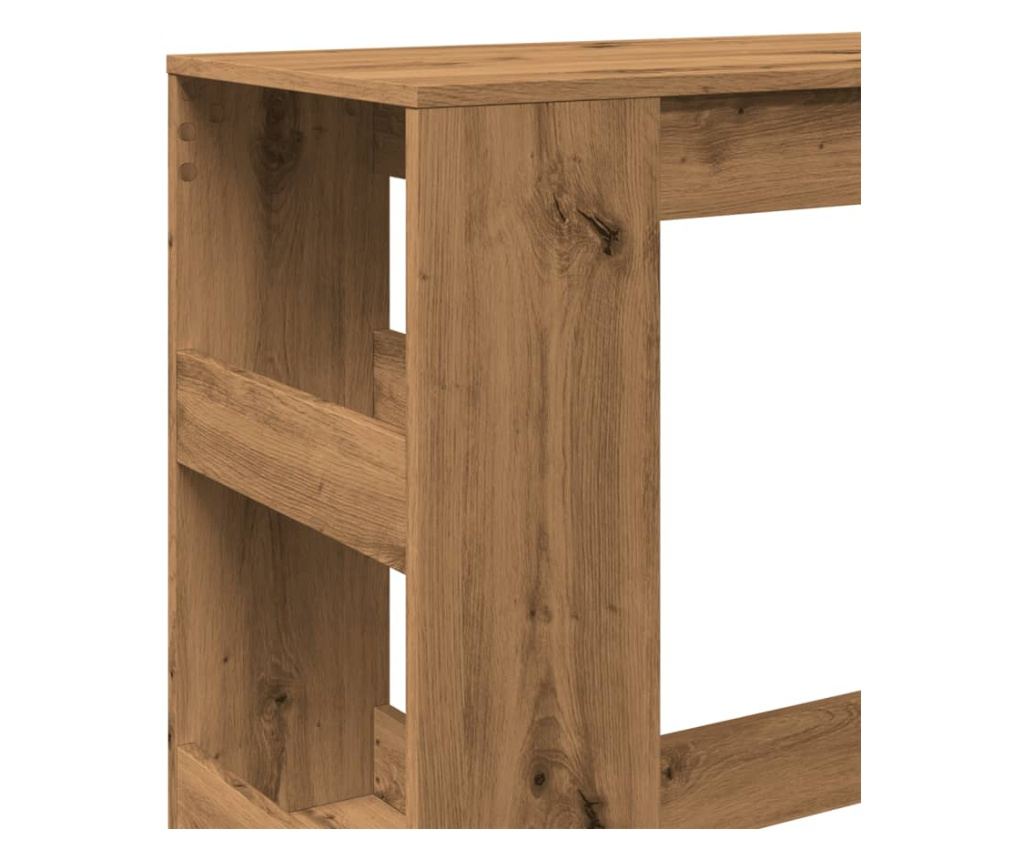 kézműves tölgy szerelt fa bárasztal tárolókkal 90x40x103,5 cm - 7
