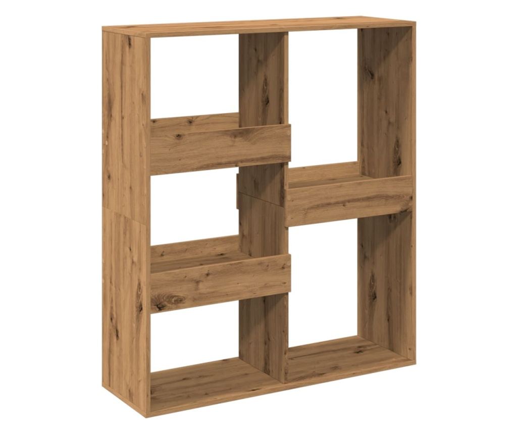 kézműves tölgy színű könyvszekrény/térelválasztó 100x33x115 cm - 2