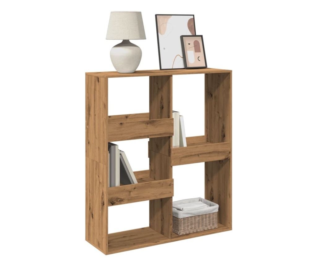 kézműves tölgy színű könyvszekrény/térelválasztó 100x33x115 cm - 3