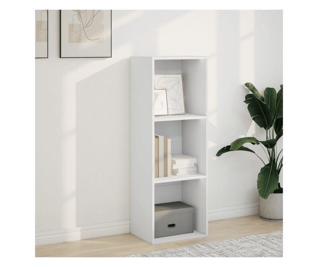 fehér szerelt fa könyvespolc 40 x 30 x 114 cm