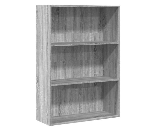 szürke sonoma színű szerelt fa könyvespolc 80 x 30 x 114 cm