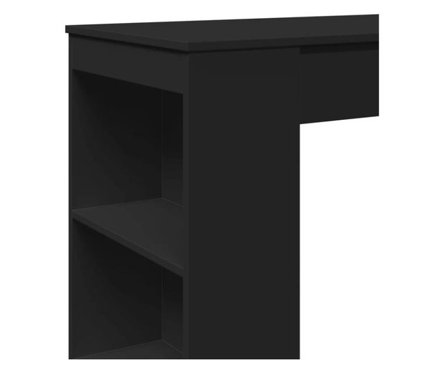 fekete szerelt fa tárolórekeszes bárasztal 95 x 47 x 103,5 cm