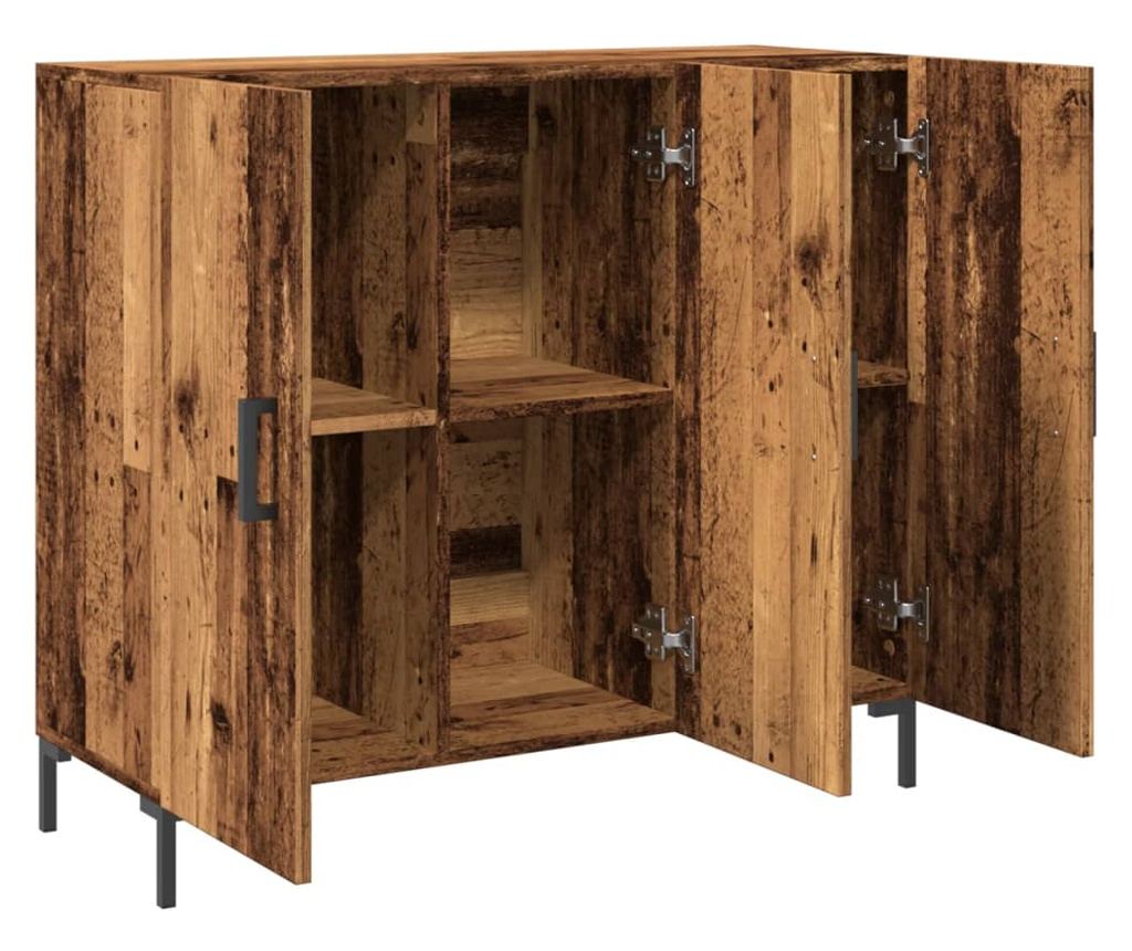 antik fa színű szerelt fa tálalószekrény 90 x 34 x 80 cm - 5