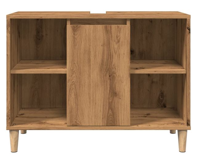 kézműves tölgy színű szerelt fa mosdószekrény 80 x 33 x 60 cm