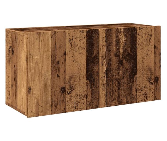 antik fa színű falra szerelhető TV-szekrény 80 x 30 x 41 cm