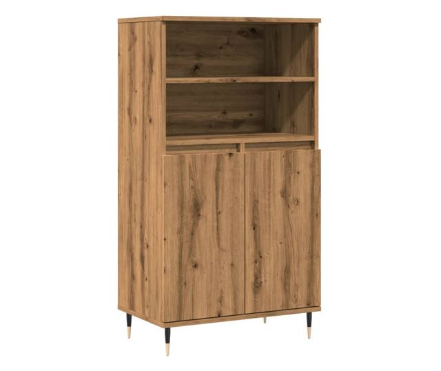 kézműves tölgy színű szerelt fa magasszekrény 60 x 36 x 110 cm