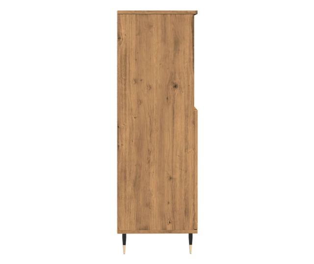 kézműves tölgy színű szerelt fa magasszekrény 60 x 36 x 110 cm