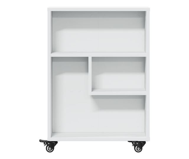 fehér szerelt fa keskeny tárolókocsi 48 x 13 x 68 cm