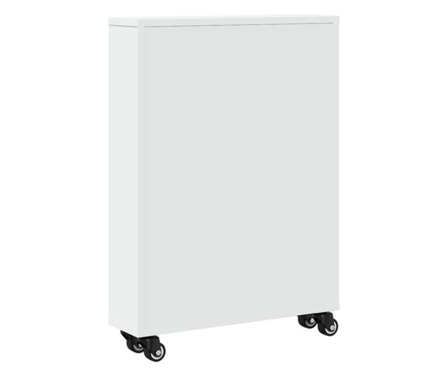 fehér szerelt fa keskeny tárolókocsi 48 x 13 x 68 cm