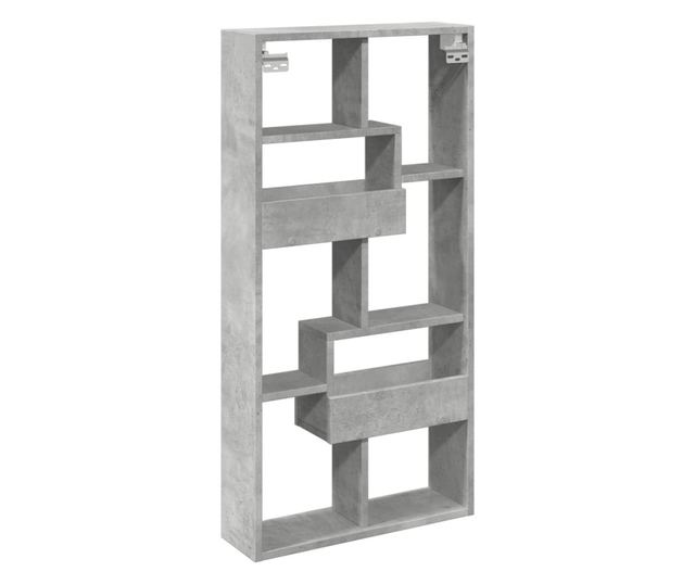 betonszürke szerelt fa faliszekrény 50 x 15 x 100 cm