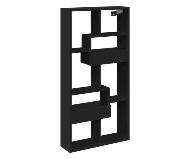 fekete szerelt fa faliszekrény 50 x 15 x 100 cm