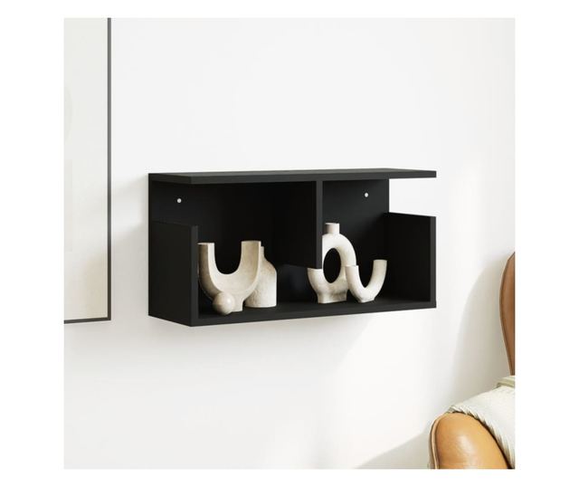 fekete szerelt fa faliszekrény 60 x 20 x 30 cm